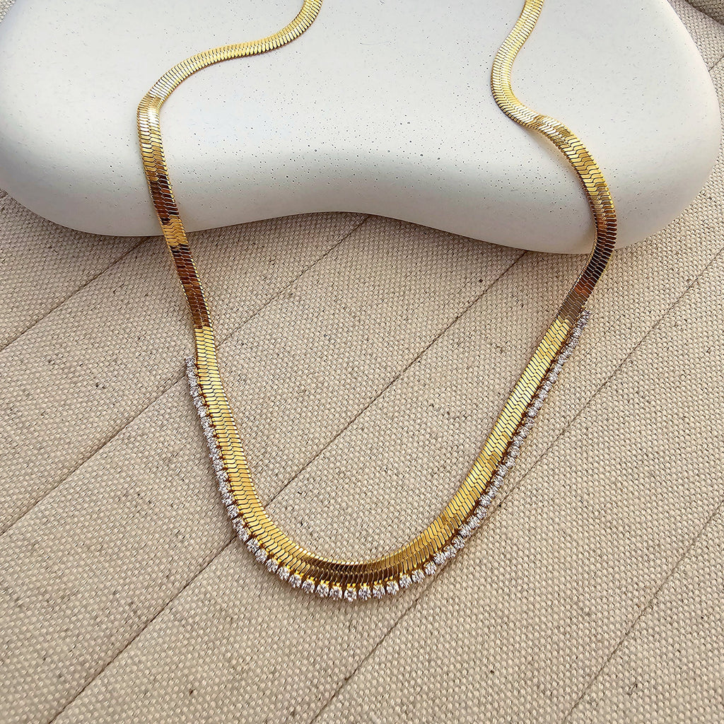 Tennis Necklace worn - Lazuli