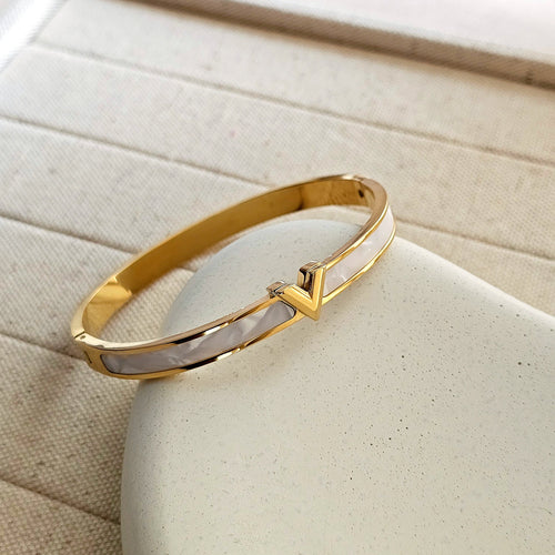 Ellie Bangle Bracelet - 18kt Gold - Lazuli