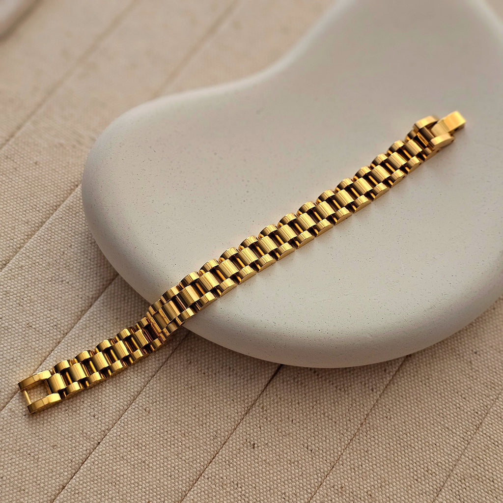 Cuban Chain Bracelet 18kt Gold - Lazuli