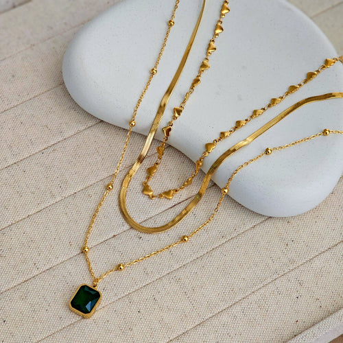 Dream Triple Layered Necklace 18kt Gold - Lazuli